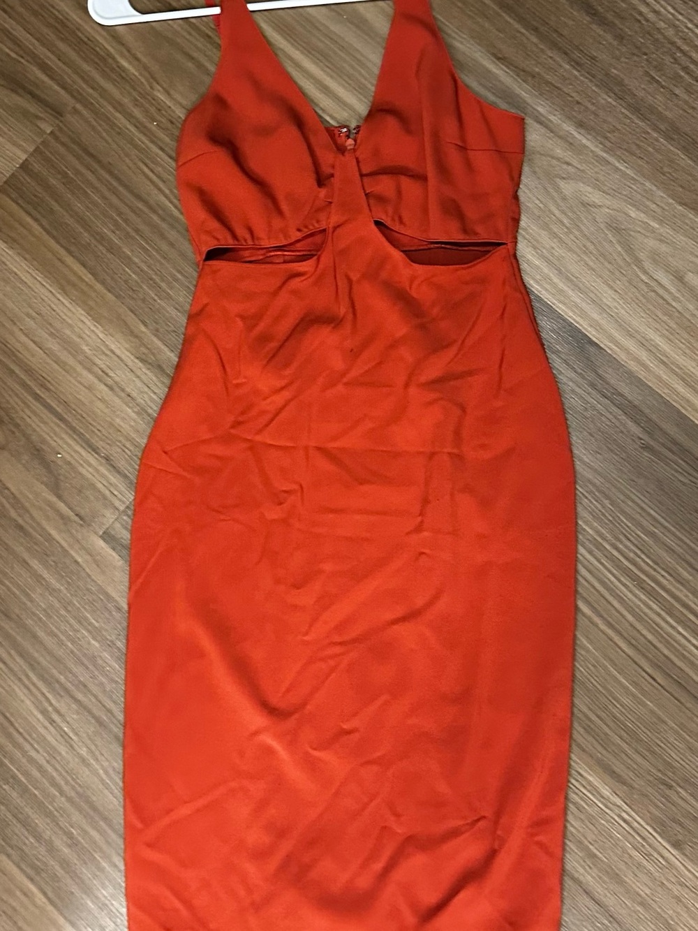 Abercrombie & Fitch Orange Cutout Midi Bodycon Dress